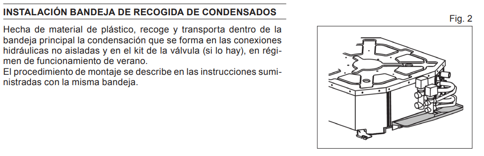 Instalación de la Bandeja para recogida de Condensados FERROLI FCM 400 / 400-4T